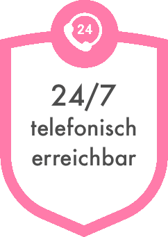 24/7 telefonisch erreichbar